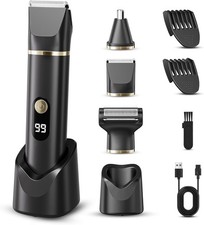 Body Hair Trimmer for Men 3 in 1 IPX7 Waterproof Electric Shaver Razor Groomer