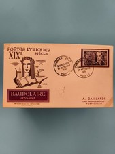 Lettre Premier Jour Baudelaire 1951 Poètes XIXe siècle Timbre France philatélie