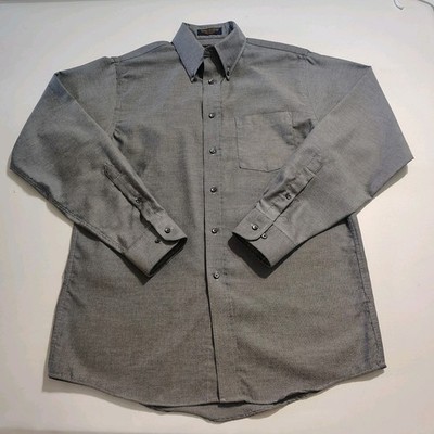 The Arrow Company Men's  Gray Button Down Dress Shirt Size Med Long Sleeves