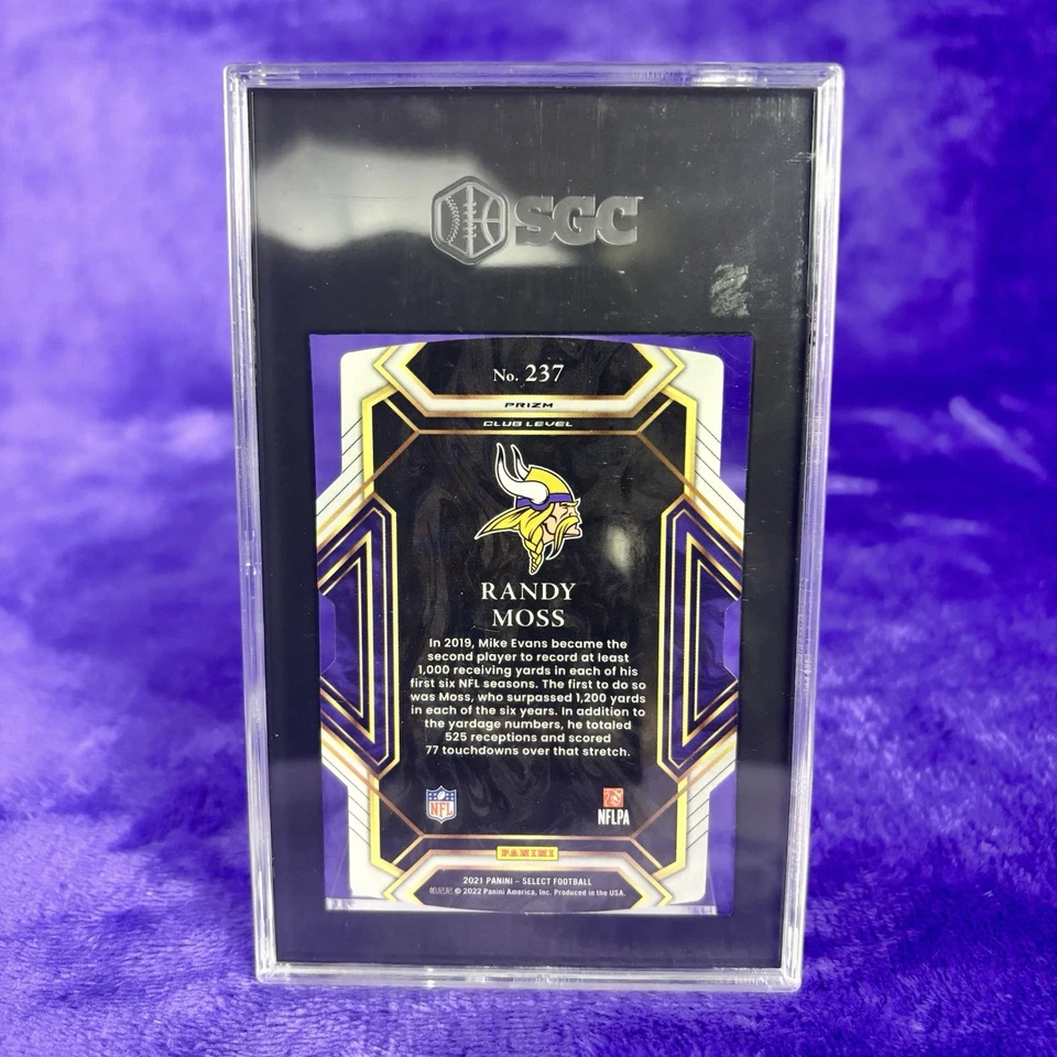 👾 Randy Moss 2021 Select Die Cut 🦓  Zebra Prizm Case Hit SSP SGC 9.5 💎 - Image 2 of 2