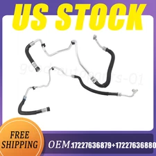 2*Engine Oil Cooler Line Hose Pipe Inlet & Outlet For BMW 535i 640i 17227636879