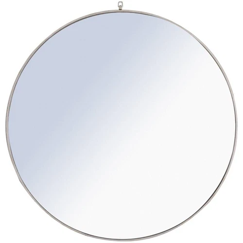 Elegant Decor Rowan 48" Rectangle Metal Frame Hooked Mirror in Silver - Picture 1 of 11
