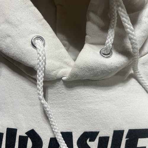 Thrasher Hoodie Sweatshirt White w/ Black Logo Mens Med Y2K - Photo 5/16
