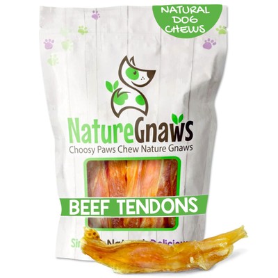 Beef Tendons for Dogs 4-5'' (12 Count) - Mixed Thickness - Long Lasting for Sm...