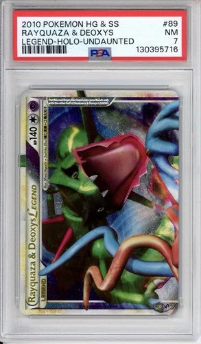 PSA 7 Rayquaza & Deoxys Pokemon (Top) Undaunted Holo 89/90