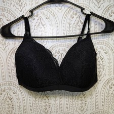 Motherhood Maternity Intimates Nursing Bra Black Lace Wireless Size Medium