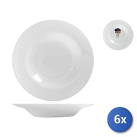 6X Teller FüR Pasta Friends Weiß, 28,5 Cm, Opalglas