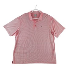 Callaway Opti-Dri Mens XXL Pink Micro Stripe Short Sleeve Golf Polo Shirt