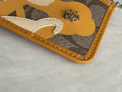 NEW COACH POPPY CHAN LEMON EMBELLISHED SMALL ID/COIN/CARD CASE