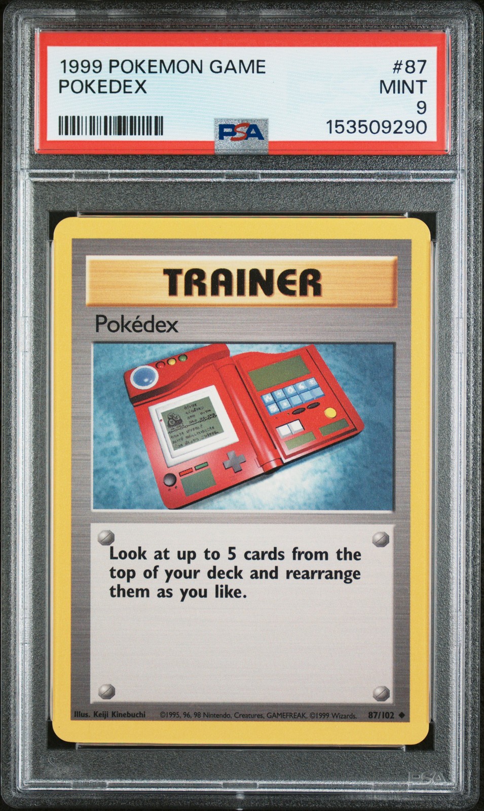 1999 POKEMON BASE SET UNLIMITED #87 POKEDEX PSA 9