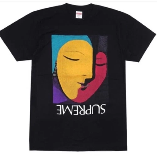 Tee shirt noir manches courtes Supreme Abstract Art of Face taille S