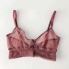 Else Lingerie Size 36DD Bare Underwire Sheer Longline Bra Rose Dust Pink