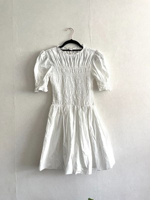 Monki Sommer-Minikleid aus Baumwolle, weiß, XS
