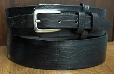 VTG Frontier Black Leather Ranger Belt Sz 42 1-5/8”Wide Read Description 