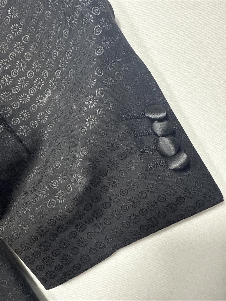 Moderno Para Hombre 42L Savoy Blazer Traje Chaqueta 42 Savile Row Gótico Oscuro Boda Foto 4 de 4