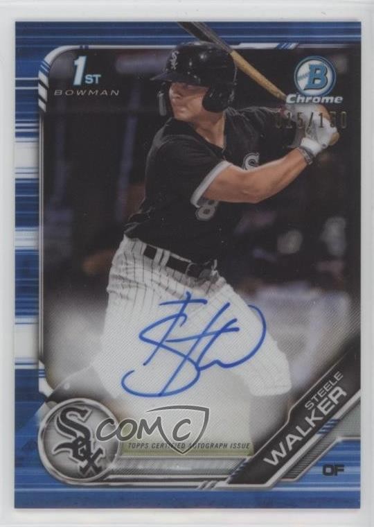 2019 Bowman Chrome Prospect Blue Refractor /150 Steele Walker #CPA-SW Auto 13gc