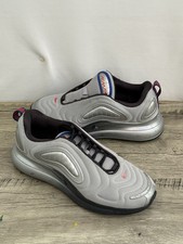 Nike Air Max 720 Space Flight Silver Scarpe da Ginnastica Grigio Rosso Uomo UK 8 Pizzi Mancanti