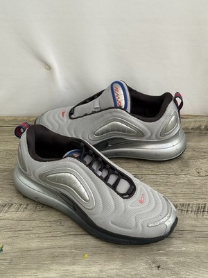 Nike Air Max 720 Space Flight Silver Sneaker Grau Rot Herren UK 8 Spitze fehlt