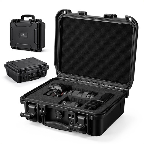 K&F CONCEPT Camera Bag Photography Hard Case Waterproof Box with Foam Storage