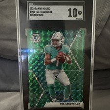 Panini Mosaic Tua Tagovailoa Green Prizm Rookie #203 SGC 10 Miami Dolphins