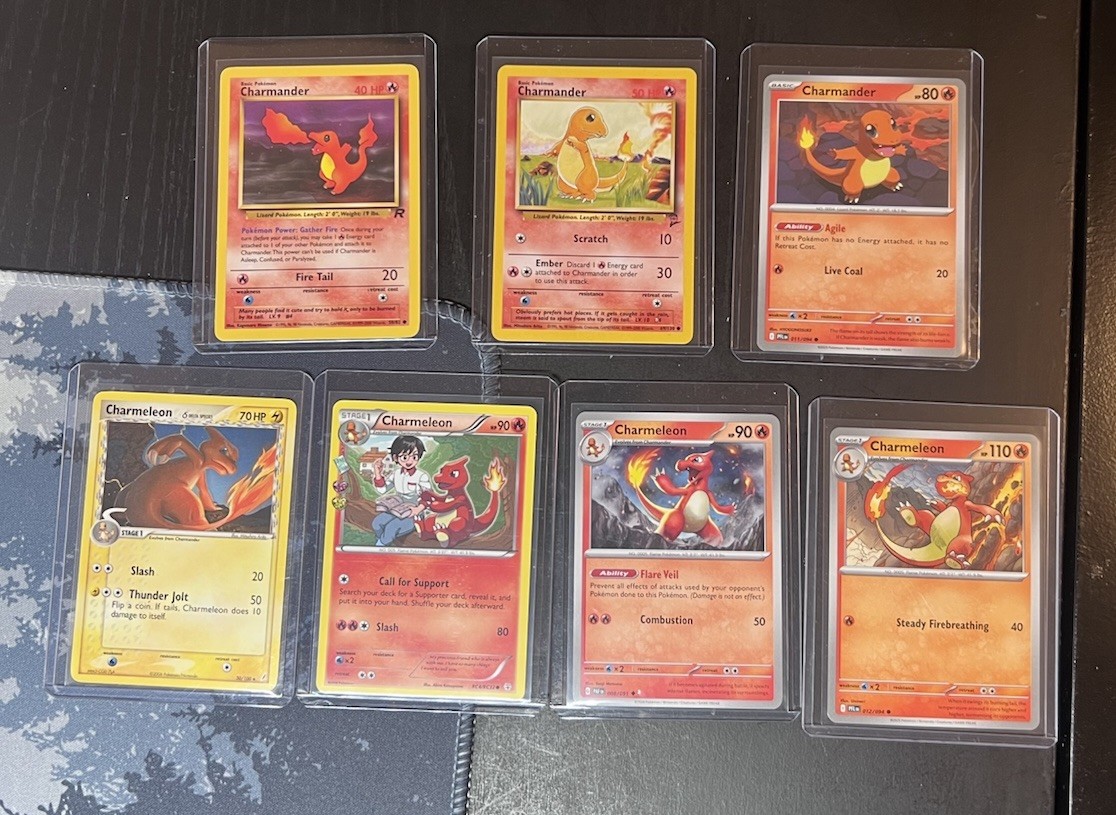 Pokemon TCG - 7 Card Lot - Charmander/Charmeleon (Common Cards)