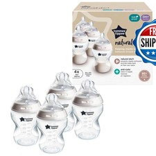 Tommee Tippee Natural Start Anti-Colic 9 oz Baby Bottles, Clear, Pack of 4