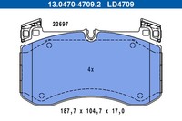 Bremsbelagsatz FÜR MERCEDES-BENZ GLE (V167) - ATE 13.0470-4709.2