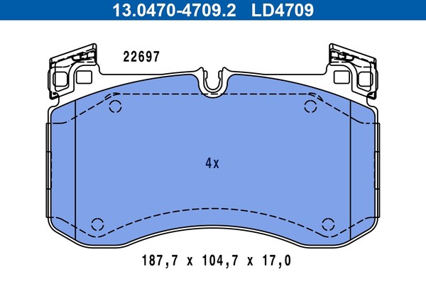 Bremsbelagsatz FÜR MERCEDES-BENZ GLE (V167) - ATE 13.0470-4709.2-image