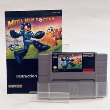 Mega Man Soccer Super Nintendo SNES Cartridge + Manual Tested Original Owner