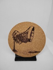 Disc Golf Basket Spit Out Funny Comedy Laser Engraved Cork Coaster 4"