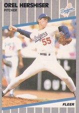 1989 Fleer Los Angeles Dodgers Orel Hershiser Trading Card
