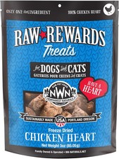 Naturals Freeze Dried Chicken  Beef Hearts- Dog  Cat Human Grade-Treats 3oz