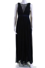 Adrianna Papell Womens Midnight Illusion Gown Blue Size 0 10596578