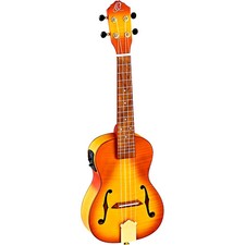 Ortega Saloon RUSL-HSB Archtop Concert A/E Ukulele Violin Sunburst 1978816825 RF