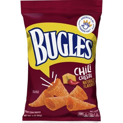 3x Bags Bugles Chili Cheese Flavor Crispy Naturally Flavored Corn Chips 3oz