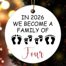 Expecting Baby Ornaments Gifts for Expecting Parents, New Mom Dad Pitch Black