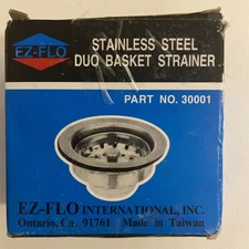 EZ-FLO Stainless Steel Duo Basket Strainer for Sinks Part No. 30001
