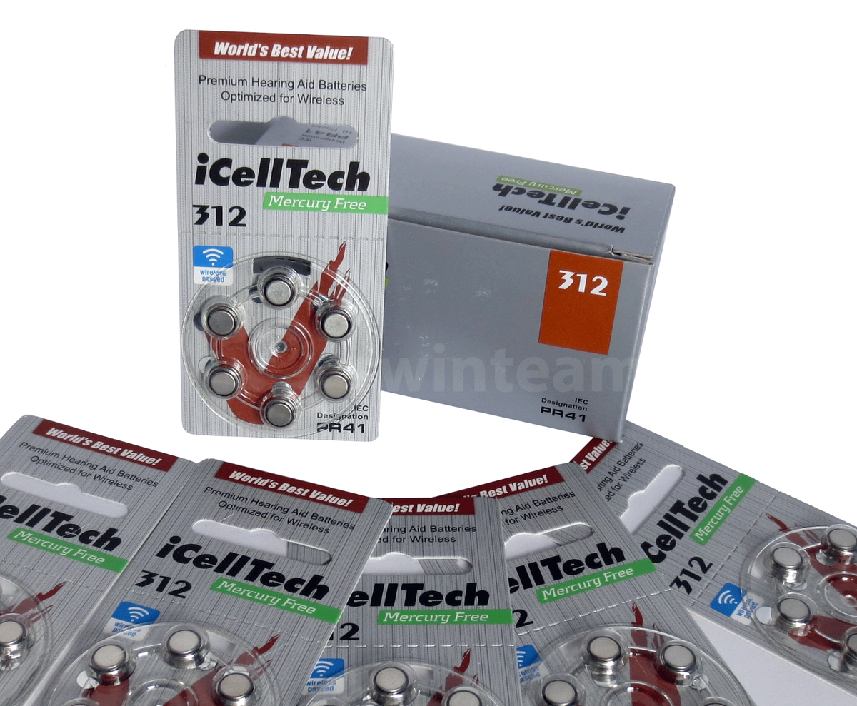 iCellTech Mercury Free Hearing Aid Batteries Size 312 4 Boxes Size 312 Hearing Aid Batteries | 60 Batteries | Hearing Group main image 3