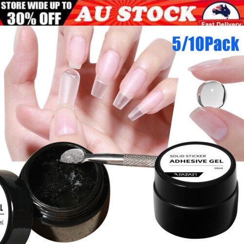 5/10PCS Solid Nail Tips Gel Glue Clear Soak Off UV LED Nails Tips Extension 10ml - Picture 1 of 12