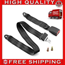 Universal Lap Seat Belt 2 Point Adjustable Retractable Car Single Seat Lap Black