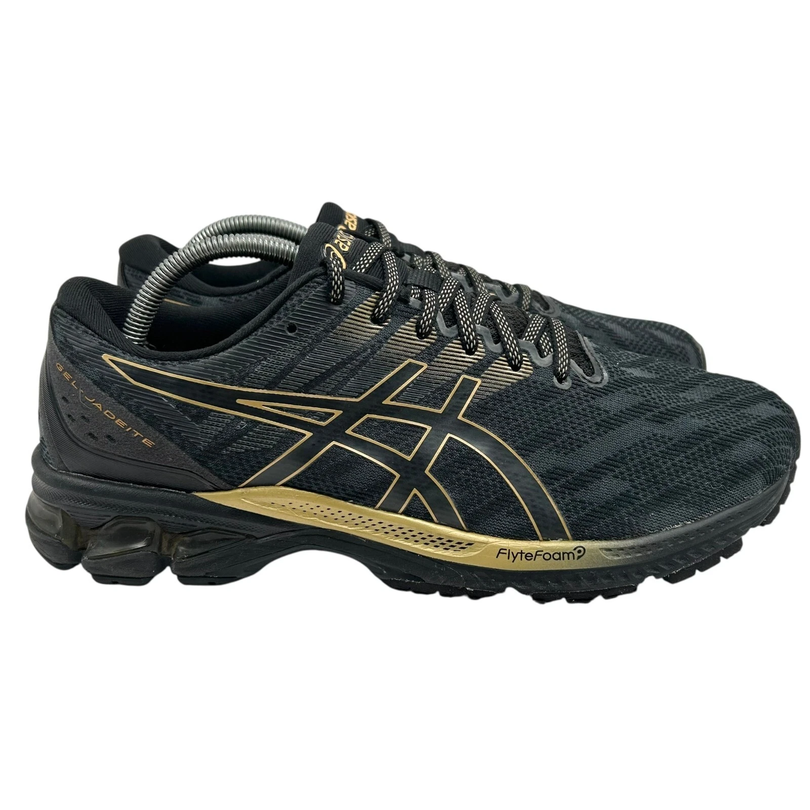 Scarpe da ginnastica basse Asics Gel Jadeite da uomo taglia 10 US 1011B401 nero oro