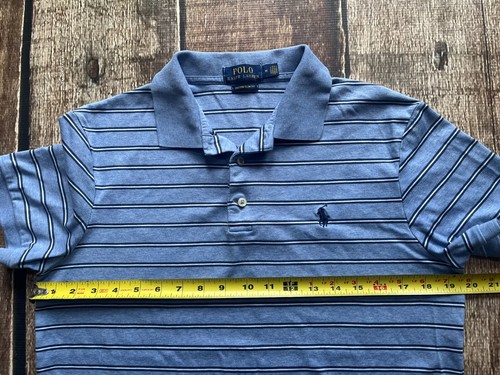 POLO RALPH LAUREN CUSTOM SLIM FIT STRIPED POLO SHIRT MENS MEDIUM EUC FITS SMALL - Picture 6 of 7