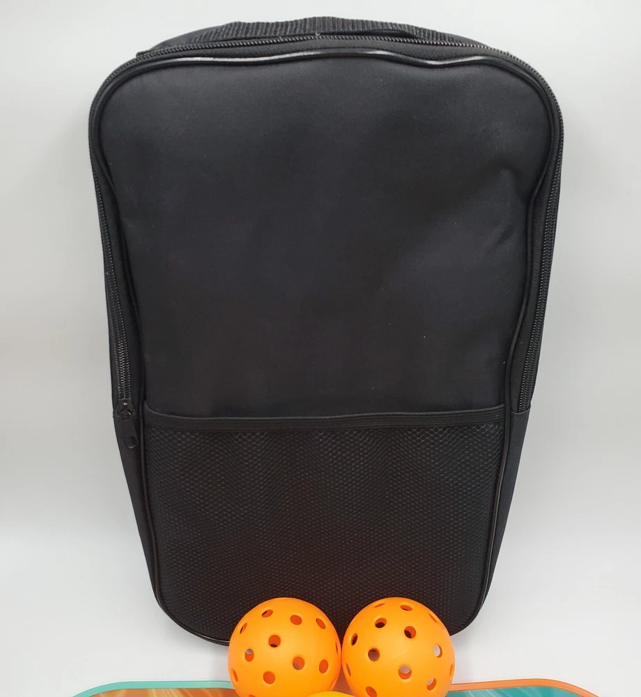 Pickleball 2 Rackets 4 Balls 1 Black Nylon Carrying Case Set Shoulder Strap NEW Pickleball 2 Rackets 4 Balls 1 Black Nylon Carrying Case Set Shoulder Strap NEW