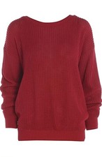 Womens Fishnet Knitted Jumper Ladies Long Sleeve Oversized Baggy Sweater Top UK