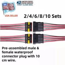 2-10 set 6Pin 6Way Waterproof Male Female Electrical Wire 18AWG Connector Plug