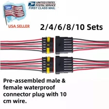 2-10 set 6Pin 6Way  Waterproof Male Female Electrical Wire 18AWG Connector Plug