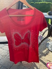 Disney Store Minnie Mouse Bow Ladies Small T Shirt with Embellishments NWT