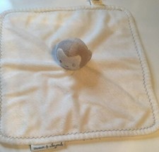 Blankets  And Beyond Monkey Baby Security Blanket Plush White Grey Lovey Toy