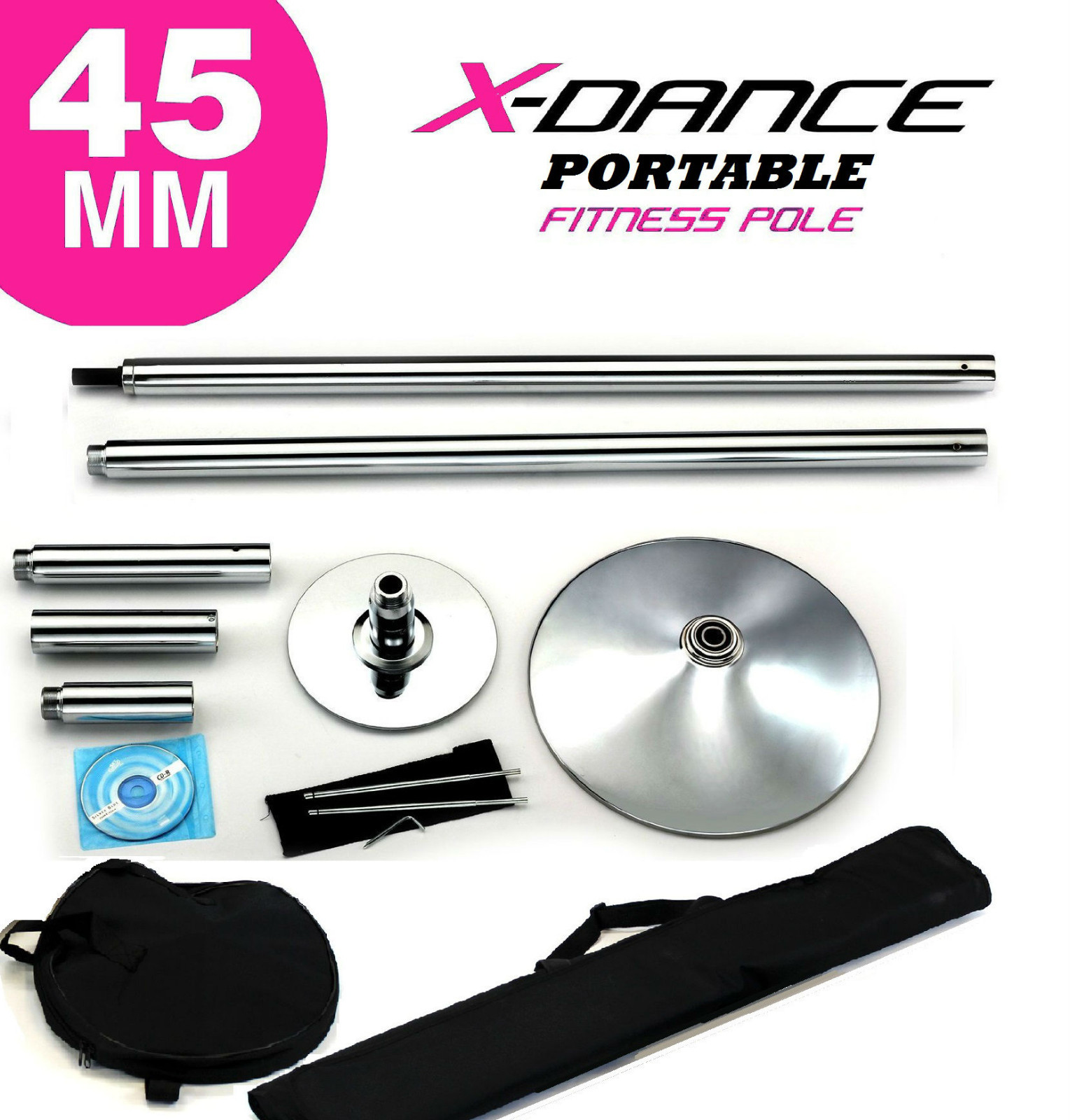  X Dance Pole Potable Exotic Static Spinning 9 FT Pole Dance Exercise Stripper
