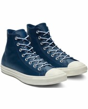 navy leather converse